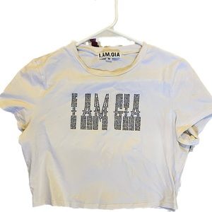 I.AM.GIA rhinestone crop top
